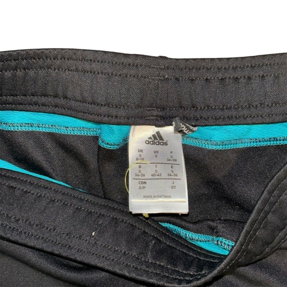 Adidas athletic pants black / blue size Large training track ankle side zip - Picture 3 of 4